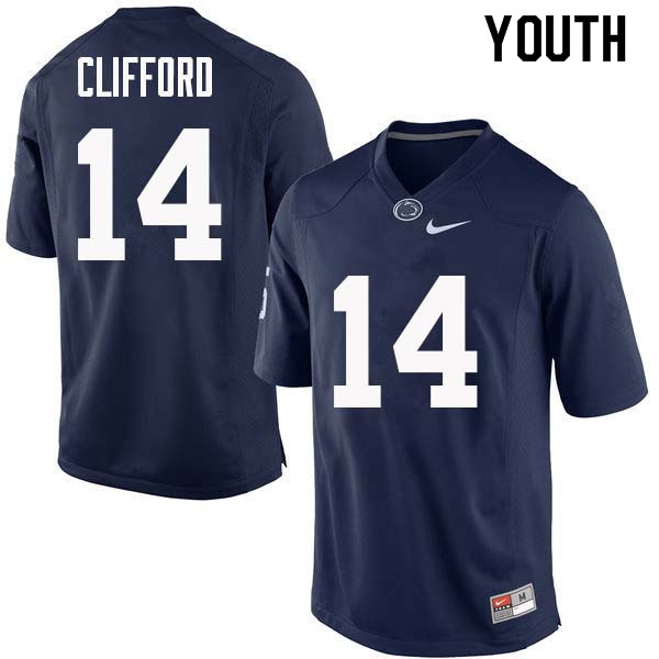 Youth #14 Sean Clifford Penn State Nittany Lions College Football Jerseys Sale-Navy - Click Image to Close